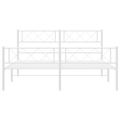 Bedframe met hoofd- en voeteneinde metaal wit 140x190 cm Bedframe met hoofd- en voeteneinde metaal wit 140x190 cm