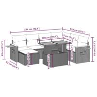 8-delige Loungeset met kussens poly rattan beige - thumbnail