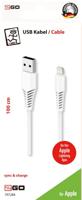 2GO Oplaadkabel/datakabel compatibel met Apple Lightning 1 m wit - thumbnail