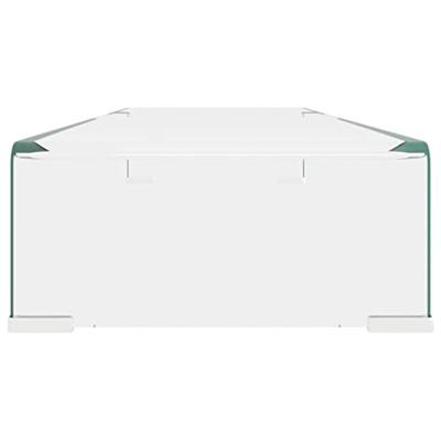Tv-meubel/monitorverhoger transparant 90x30x13 cm glas