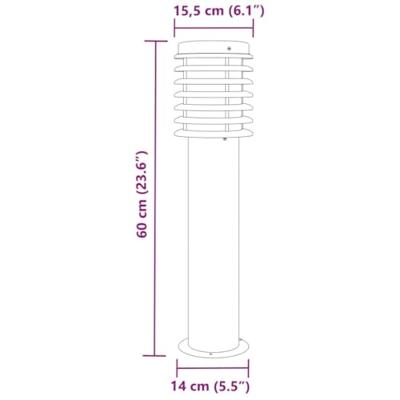 VidaXL Buitenvloerlamp 60 cm roestvrijstaal zilverkleurig