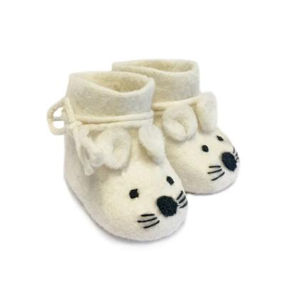 BeYoona babyslofjes vilt muis wit Maat