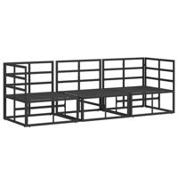 Buitenmeubelsets met kussen met kussen 3 pcs Zwart en Anthraciet - thumbnail