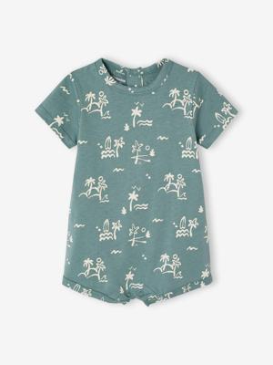 Combishort baby jersey groenblauw