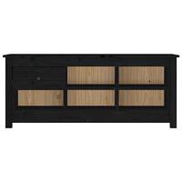 VidaXL Schoenenkast 110x38x45,5 cm massief grenenhout zwart - thumbnail