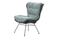 Libelle relax fauteuil loungestoel black rotan en mint grey Garden Impressions - Garden impressions - thumbnail