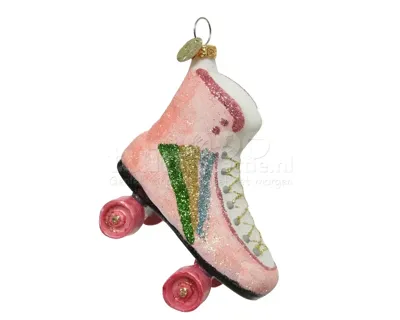 Kerstornament Rolschaats Roze 1st