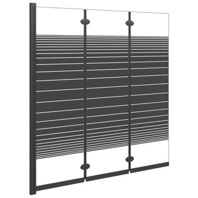 VidaXL Douchewand inklapbaar 3 panelen 130x130 cm esg zwart VidaXL Douchewand inklapbaar 3 panelen 130x130 cm esg zwart