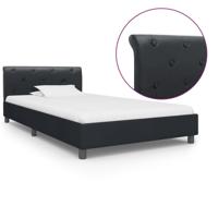 Bedframe kunstleer zwart 90x200 cm - thumbnail