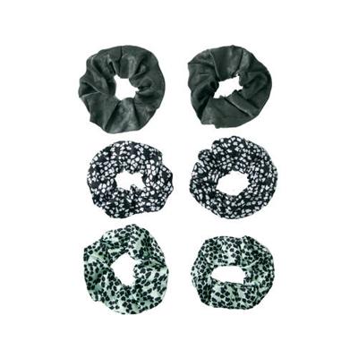 Sarlini scrunchies met stippen - set van 6 mintgroen/grijs