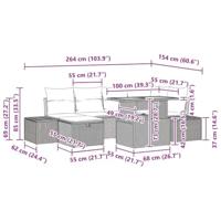 Tuinbankenset met kussen met opslag 7 pcs Zwart poly rattan - thumbnail