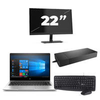 HP EliteBook x360 830 G7 - Intel Core i5-10e Generatie - 13 inch - 16GB RAM - 256GB SSD - Windows 11 Home + 1x 22 inch Monitor - thumbnail