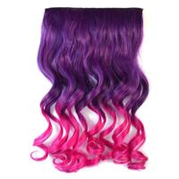 Eendelige naadloze Hair Extension stuk kleur verloop grote golf lang Curling Clip Type haarstukje - thumbnail