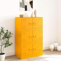 Dressoir 67x39x107 cm staal mosterdgeel - thumbnail