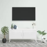 Tv-meubel 105x35x50 cm staal wit - thumbnail