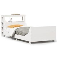 Bedframe zonder matras massief grenenhout wit 90x200 cm - thumbnail