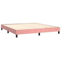 Boxspring met matras fluweel roze 160x200 cm - thumbnail