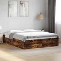 Bedframe bewerkt hout gerookt eikenkleurig 150x200 cm - thumbnail