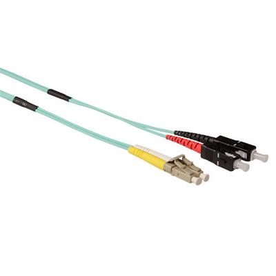 ACT 30 meter Multimode 50/125 OM3 duplex ruggedized fiber kabel met LC en SC connectoren