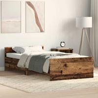 Bedframe zonder matras 75x190 cm spaanplaat oud hout - thumbnail