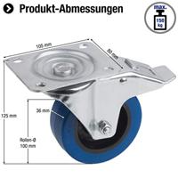 Metafranc Zwenkwiel Transport 100Mm Bl Vastzw - WU0802610 - thumbnail