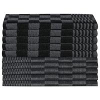 20-delige Keukendoekenset katoen zwart en grijs - thumbnail