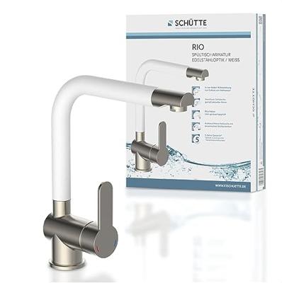 Keukenmengkraan Schutte Rio Hoge Draaibare Uitloop RVS en Mat Zwart Keukenmengkraan Schutte Rio Hoge Draaibare Uitloop RVS en Mat Zwart