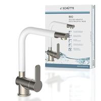 Keukenmengkraan Schutte Rio Hoge Draaibare Uitloop RVS en Mat Zwart - thumbnail