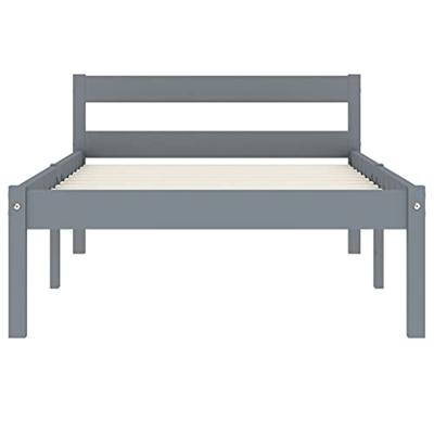 Bedframe massief grenenhout grijs 90x200 cm Bedframe massief grenenhout grijs 90x200 cm