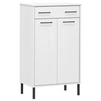 VidaXL Schoenenkast met metalen poten oslo massief grenenhout wit - thumbnail