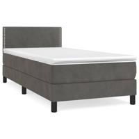 Boxspring met matras fluweel donkergrijs 90x200 cm - thumbnail
