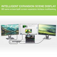 TECHLY 365368 docking station 12 in 1 USB-C-hub VGA HDMI DP RJ45 met Micro SD/SD-speler donkergrijs - thumbnail
