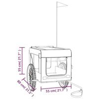 VidaXL Hondenfietstrailer oxford stof en ijzer zwart - thumbnail
