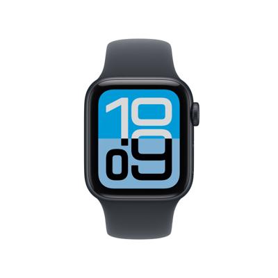 Apple Watch SE 3 GPS 40 mm Smartwatch met kast van middernacht aluminium, middernacht sportbandje (M/L). Conditie en slaap bijhouden, hartslagmonitor, Always‑On display, waterbestendig