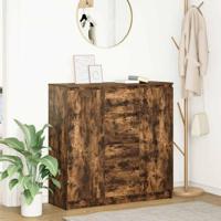 Dressoir met lades 100,5x35x98,5cm spaanplaat gerookt eikenhout - thumbnail