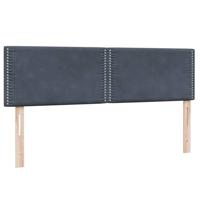 Boxspring met matras fluweel donkergrijs 140x220 cm - thumbnail