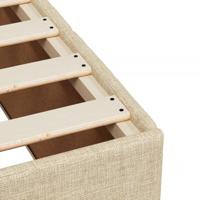 Bedframe zonder matras stof crèmekleurig 140x200 cm - thumbnail