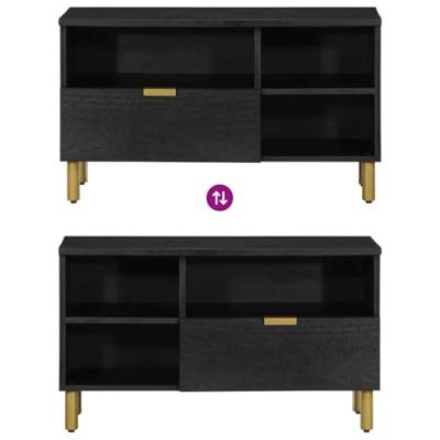 Tv-meubel 80x33x46 cm bewerkt hout zwart