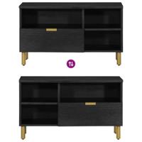 Tv-meubel 80x33x46 cm bewerkt hout zwart - thumbnail