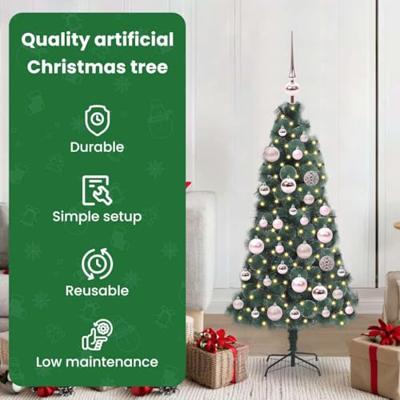 VidaXL Kunstmatige voorverlichte kerstboom met bollen set groen 120 cm VidaXL Kunstmatige voorverlichte kerstboom met bollen set groen 120 cm