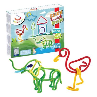 Spaghetteez 3d art flexibele bouwstaafjes, 70dlg.