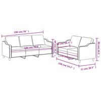 2-delige Loungeset met kussens stof bruin - thumbnail