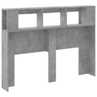 Hoofdeinde met LED 140x18,5x103,5 cm bewerkt hout betongrijs - thumbnail