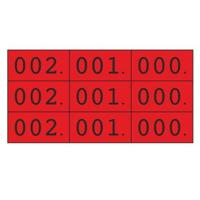 Schoen-gelijkheidsnr rood 3x nr 000-999 - thumbnail