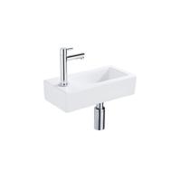 Fortifura Fuente fonteinset - 36x18.5x9cm - 1 kraangat - solid surface - fonteinkraan chroom - mat wit SW696234/SW696219/SW705498 - thumbnail