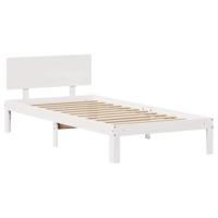 Bedframe met lades massief grenenhout wit 100x200 cm - thumbnail