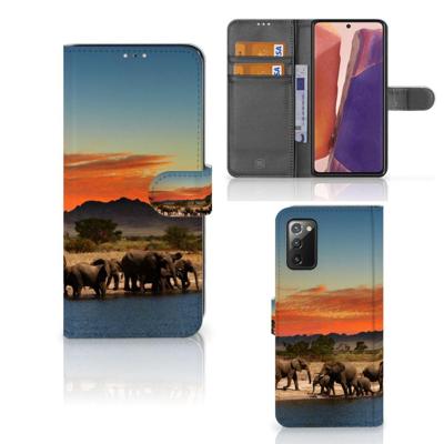 Samsung Galaxy Note 20 | Telefoonhoesje | Met pasjeshouder | Olifanten