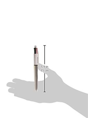 Pen Bic Shine Silver Wit Zilverkleurig (12 Onderdelen)