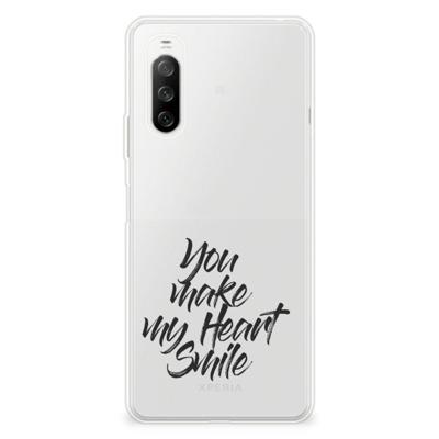Sony Xperia 10 III | Siliconen hoesje | met naam Heart Smile Sony Xperia 10 III | Siliconen hoesje | met naam Heart Smile