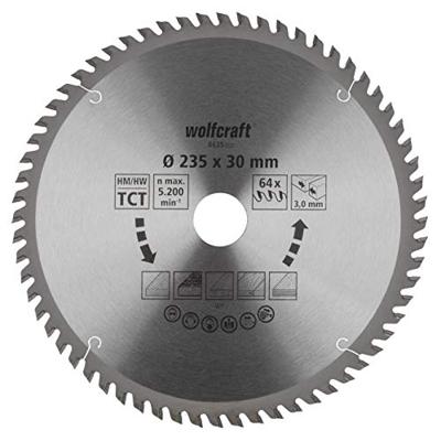 Wolfcraft Handcirkelzaagblad | HM | 64 Zähne | Ø235 x 30mm | 1 stuk - 6635000 Wolfcraft Handcirkelzaagblad | HM | 64 Zähne | Ø235 x 30mm | 1 stuk - 6635000